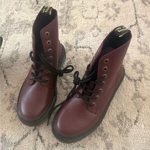 Dr. Martens Burgundy Combat Boots with Black Laces (Never Worn)